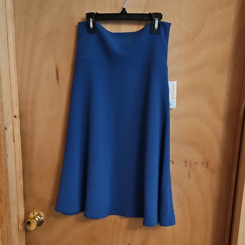 LuLaRoe Blue Midi A-line Skirt for Work